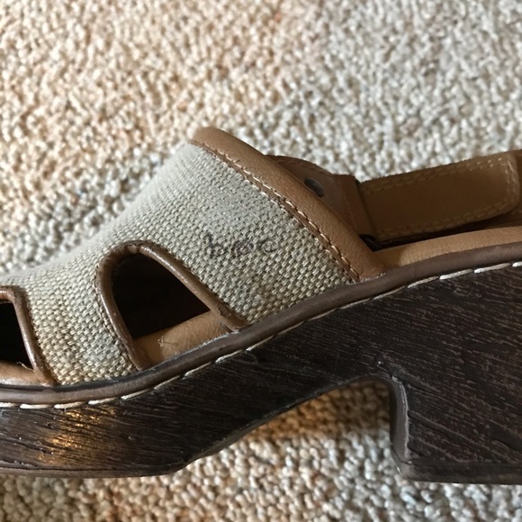BOC Beige Canvas Backstrap Clog Mules, EUC, 36/6 - Picture 14 of 14